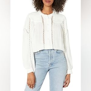 Lucky Brand Feminine Classic Lace Off White Cream Shirt - XL NWT